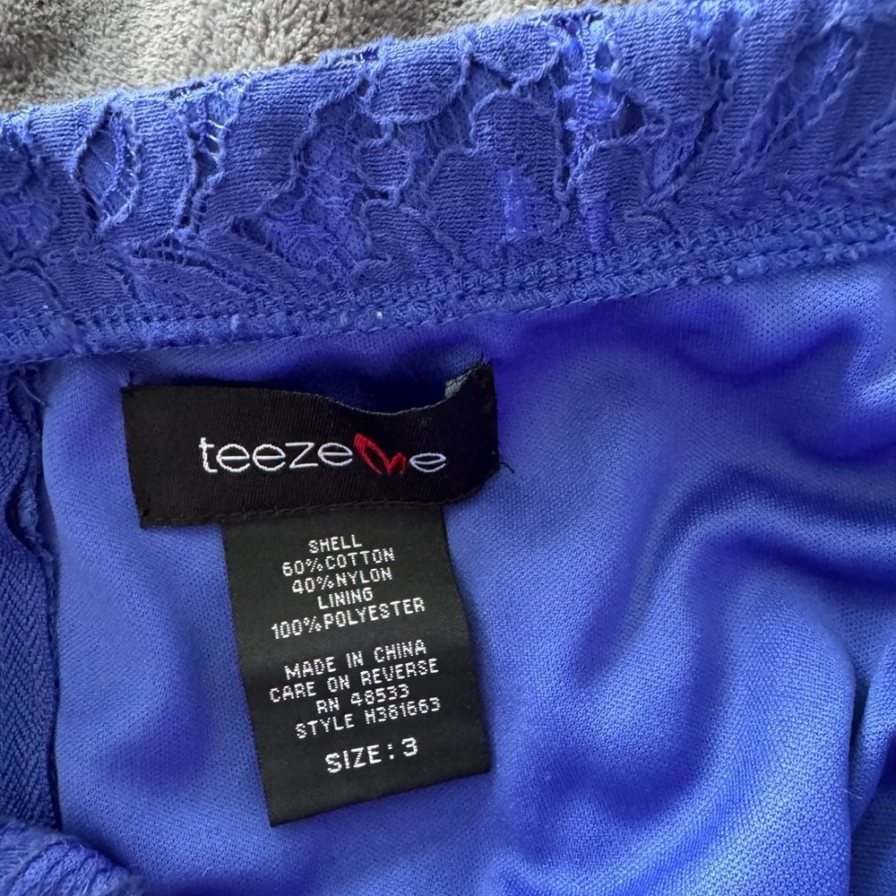 Teeze Me Blue Lace Strapless Dress Size 3 - Picture 6 of 6